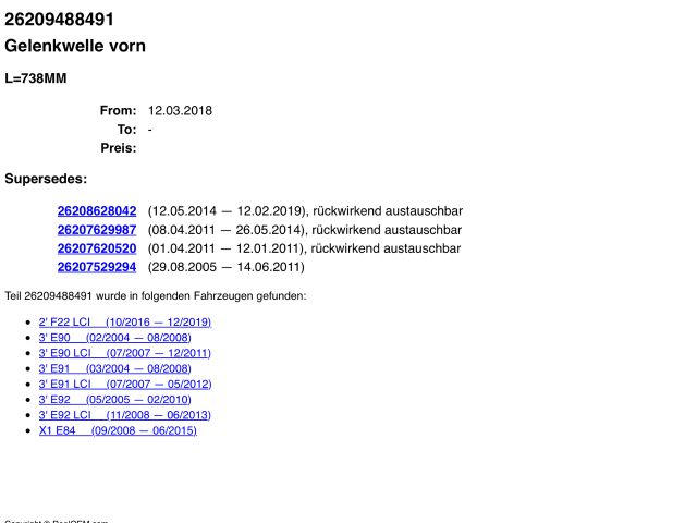 bontott BMW 3 E90 Kardántengely