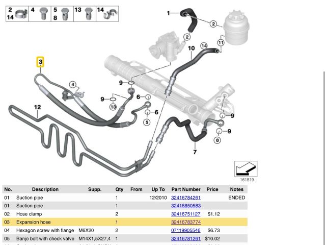 bontott BMW 3 E90 Szervócső