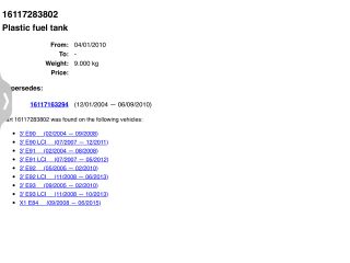 bontott BMW 3 E90 Tank