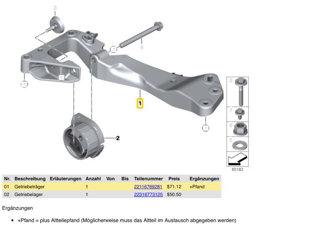 bontott BMW 3 E90 Váltó Tartó Bak (Pozíciófüggetlen)