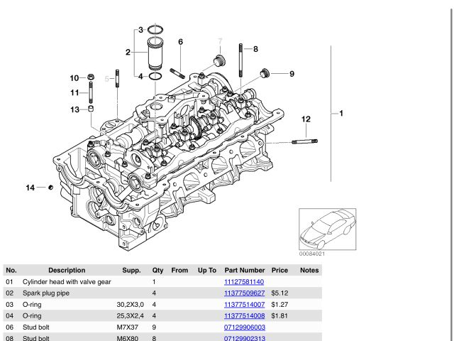 bontott BMW 3 E90 Hengerfej