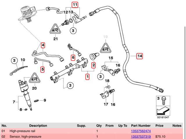 bontott BMW 3 E90 Nagynyomású Üzemanyag Gyűjtőcső