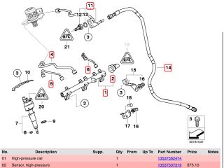 bontott BMW 3 E90 Nagynyomású Üzemanyag Gyűjtőcső