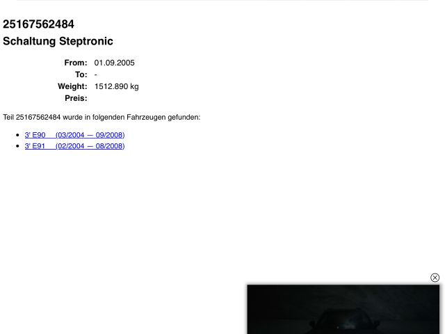 bontott BMW 3 E90 Automata Váltókar