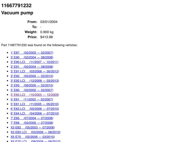 bontott BMW 3 E90 Vákumpumpa