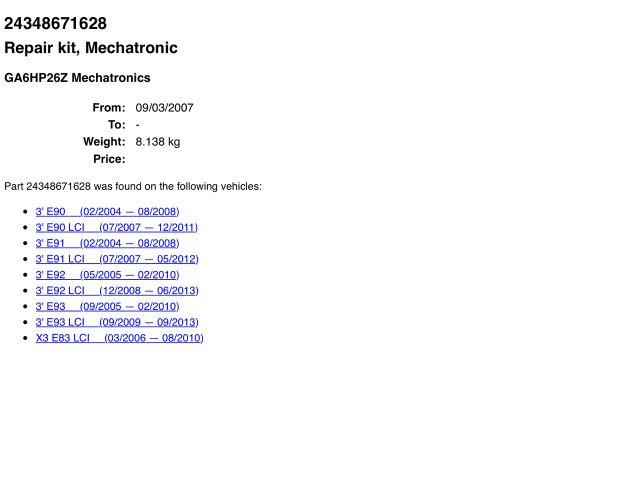 bontott BMW 3 E90 Automata Váltó Elektronika