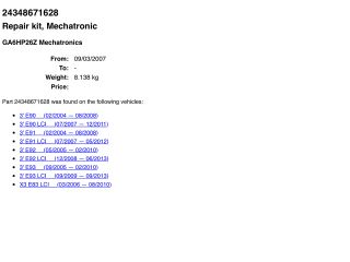 bontott BMW 3 E90 Automata Váltó Elektronika