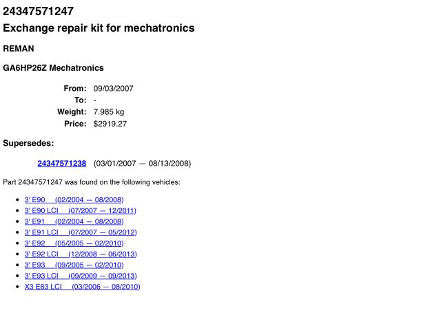 bontott BMW 3 E90 Automata Váltó Elektronika