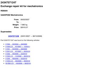 bontott BMW 3 E90 Automata Váltó Elektronika