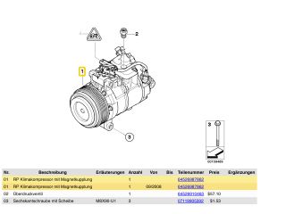 bontott BMW 3 E90 Klímakompresszor