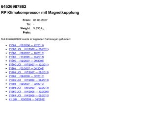 bontott BMW 3 E90 Klímakompresszor