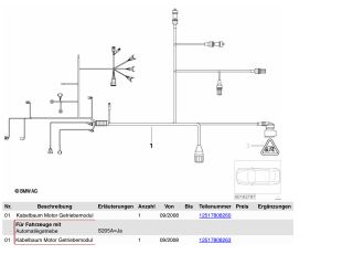 bontott BMW 3 E90 Motor Kábelköteg