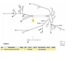 bontott BMW 3 E90 Motor Kábelköteg