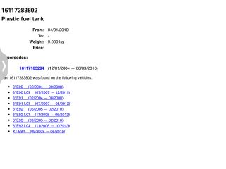 bontott BMW 3 E90 Tank