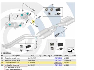 bontott BMW 3 E90 Hátsó Lambdaszonda