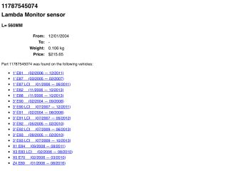 bontott BMW 3 E90 Hátsó Lambdaszonda