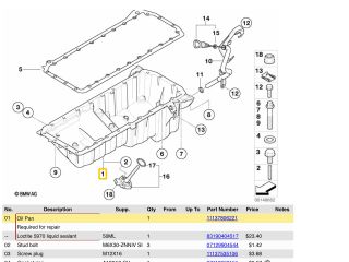 bontott BMW 3 E90 Olajteknő
