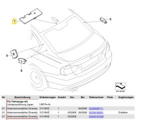 bontott BMW 3 E90 Antenna Erősítő