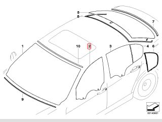 bontott BMW 3 E90 Bal első Ablak