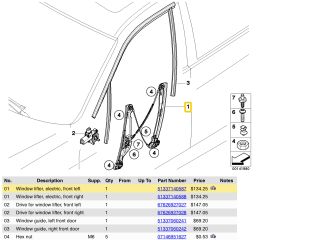 bontott BMW 3 E90 Bal első Ablakemelő Szerkezet (Elektromos)