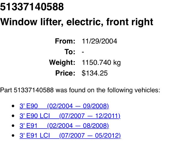 bontott BMW 3 E90 Bal első Ablakemelő Szerkezet (Elektromos)