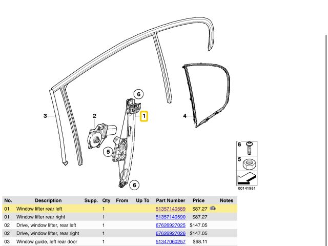 bontott BMW 3 E90 Bal hátsó Ablakemelő Szerkezet (Elektromos)