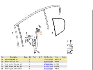 bontott BMW 3 E90 Bal hátsó Ablakemelő Szerkezet (Elektromos)