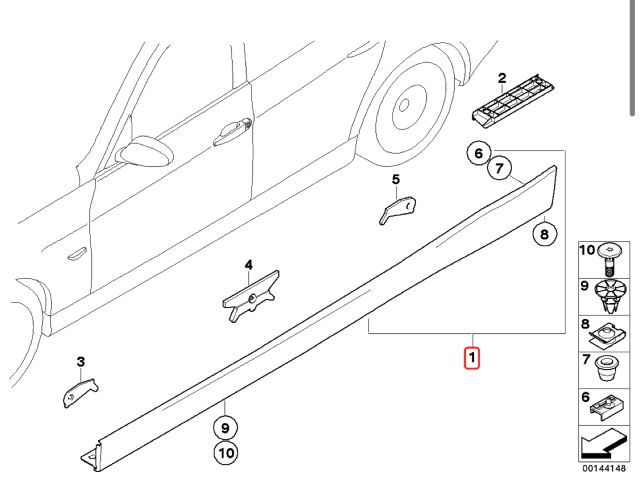 bontott BMW 3 E90 Bal Küszöb