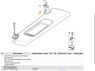 bontott BMW 3 E90 Bal Napellenző