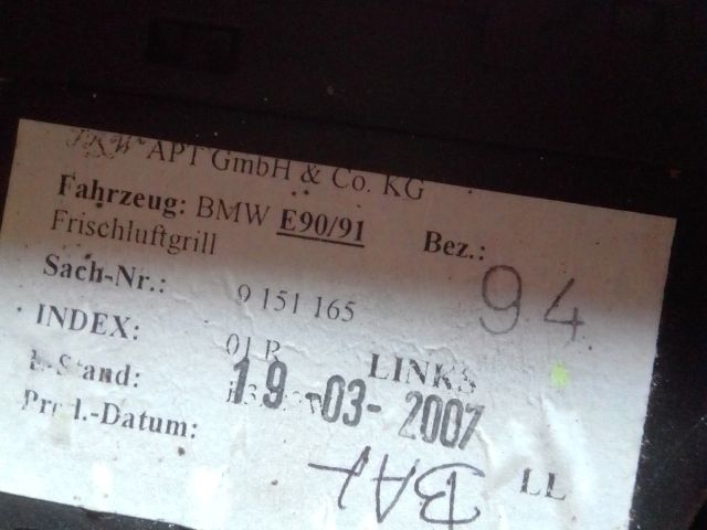 bontott BMW 3 E90 Bal Szellőző