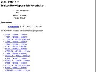 bontott BMW 3 E90 Csomagtérajtó Zárszerkezet