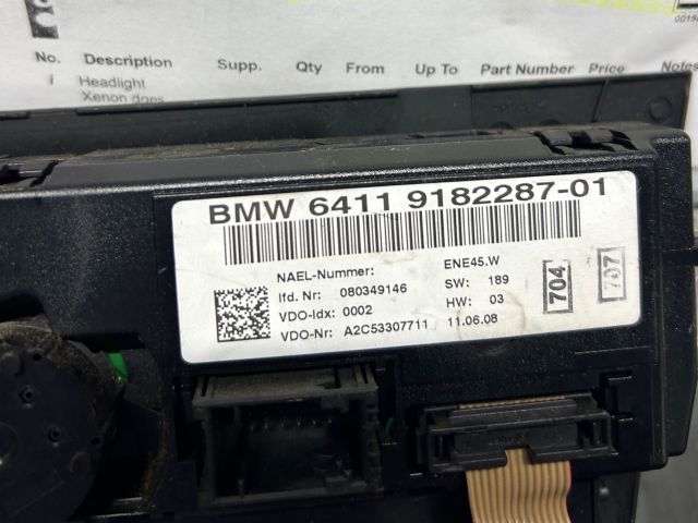 bontott BMW 3 E90 Fűtéskapcsoló (digit klímás)