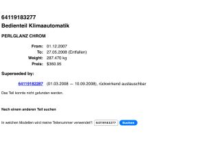 bontott BMW 3 E90 Fűtéskapcsoló (digit klímás)