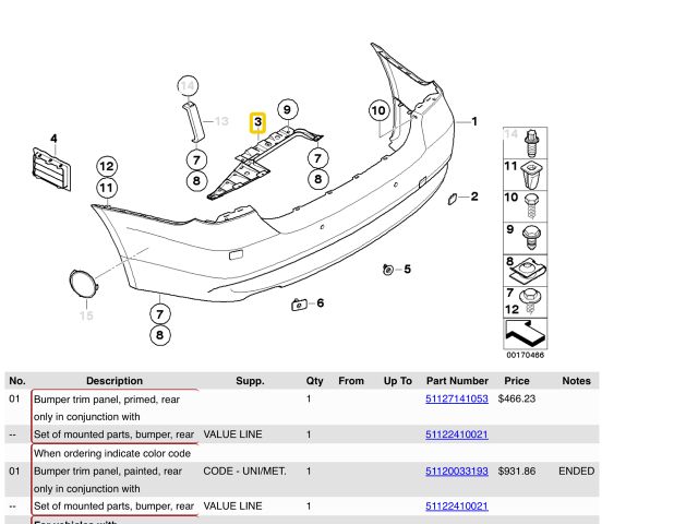 bontott BMW 3 E90 Hátsó Lökhárító Alsó (Műanyag)