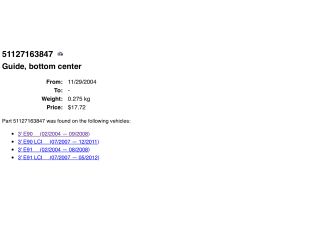 bontott BMW 3 E90 Hátsó Lökhárító Alsó (Műanyag)