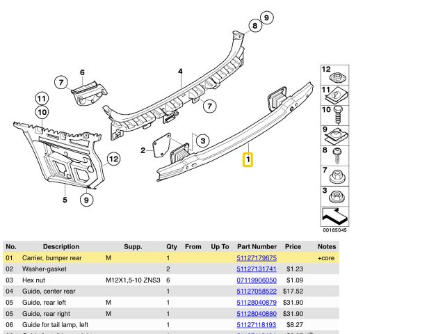 bontott BMW 3 E90 Hátsó Lökhárító Merevítő (Fém)