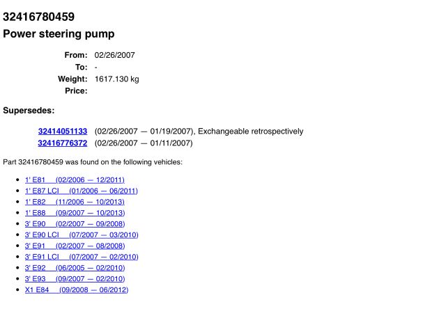 bontott BMW 3 E90 Hidraulika Szivattyú