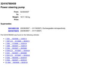 bontott BMW 3 E90 Hidraulika Szivattyú