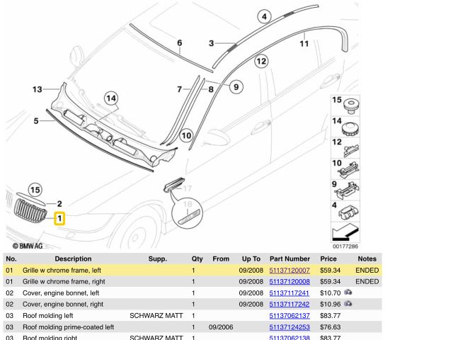 bontott BMW 3 E90 Hűtőrács
