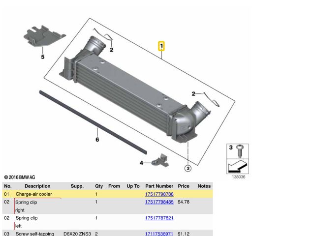 bontott BMW 3 E90 Intercooler
