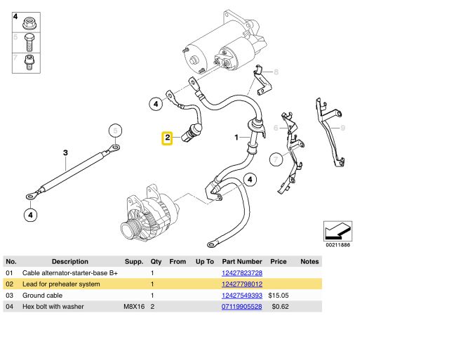 bontott BMW 3 E90 Izzító/Gyújtó Gyertya Kábel