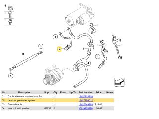 bontott BMW 3 E90 Izzító/Gyújtó Gyertya Kábel