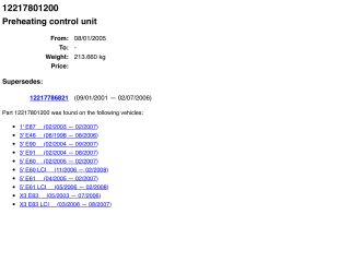 bontott BMW 3 E90 Izzító Relé