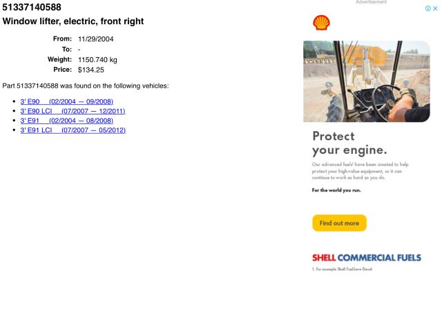 bontott BMW 3 E90 Jobb első Ablakemelő Szerkezet (Elektromos)