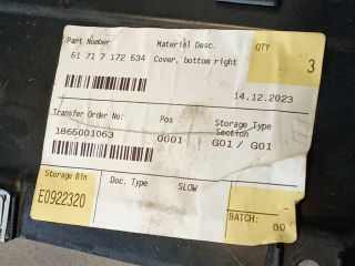 bontott BMW 3 E90 Jobb első Dobbetét (Kerékjárati, Műanyag)