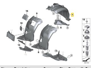 bontott BMW 3 E90 Jobb első Hátsó Dobbetét (Kerékjárati, Műanyag)