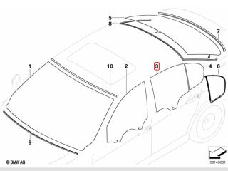 bontott BMW 3 E90 Jobb hátsó Ablak