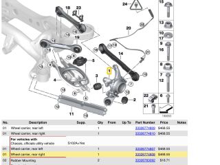 bontott BMW 3 E90 Jobb hátsó Csonkállvány Kerékaggyal