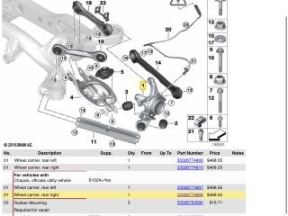 bontott BMW 3 E90 Jobb hátsó Csonkállvány Kerékaggyal