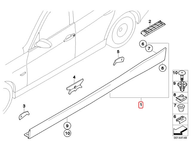 bontott BMW 3 E90 Jobb Küszöb